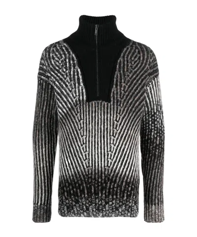DONDUP ZIP-FASTENING WOOL-BLEND JUMPER