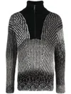 Dondup Zip-fastening Wool-blend Jumper In Black
