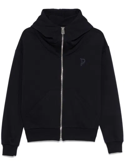 Dondup Zip-up Blue Hoodie With Cozy Hood