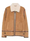 Dondup Zip-up Leather Jacket In Brown