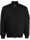 Dondup Zip-up Padded Bomber Jacket In Black