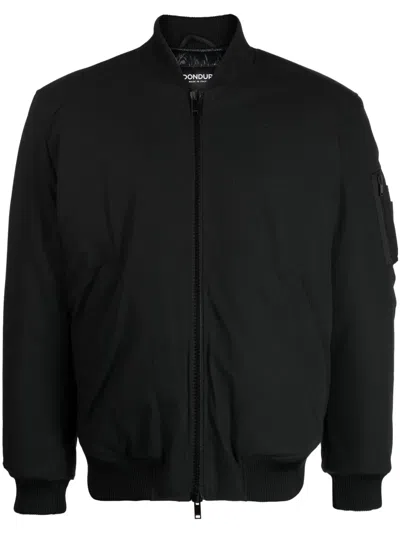 Dondup Zip-up Padded Bomber Jacket In Black