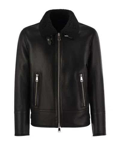 DONDUP ZIPPER LEATHER JACKET