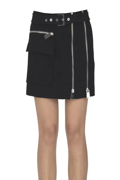 Dondup Zippered Mini Skirt In Black