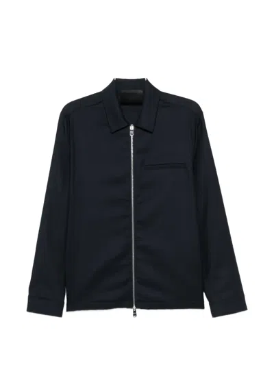 Dondup Zip-up Chest-pocket Jacket In Blue