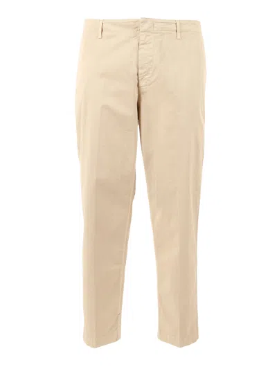 Dondup Zyan Straight Leg Minimalistic Straight-leg Pants In Neutral