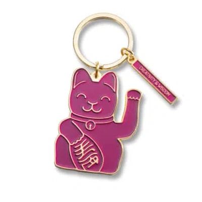 Donkey Products Purple Lucky Cat Key Ring