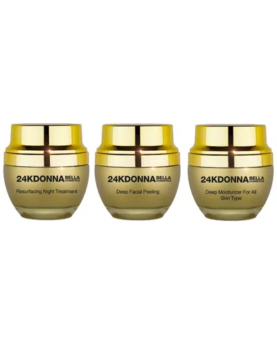 Donna Bella 24k Deep Moisturizer + Resurfacing Night Treatment + Deep Facial Peeling 3pc Set
