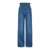 Donna Ida Blue Minnie The High Top Full Length Wide Leg Flared Jeans - Lazy Afternoon In Blue
