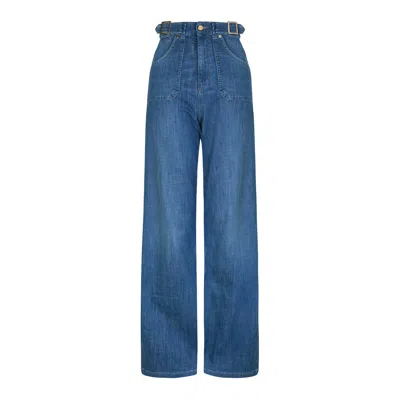 Donna Ida Blue Minnie The High Top Full Length Wide Leg Flared Jeans - Lazy Afternoon