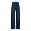 Donna Ida Blue Minnie The High Top Full Length Wide Leg Flared Jeans - Working Girl In Blue