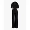 Donna Ida Cassandra Flared-leg Stretch-woven Blend Jumpsuit In Black