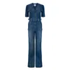 Donna Ida Women's Opal The Softly Curved Jumpsuit - Fawcett Blue In Blue