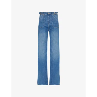 Donna Ida Womens Minnie Flared-leg High-rise Stretch-denim Blend Jeans Lazy Afternoon
