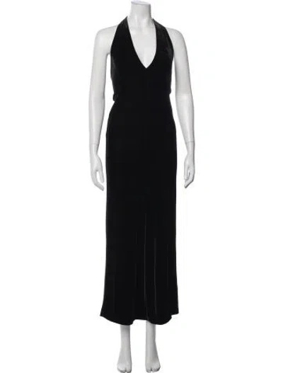 Pre-owned Donna Karan 1990's Long Dress In Black