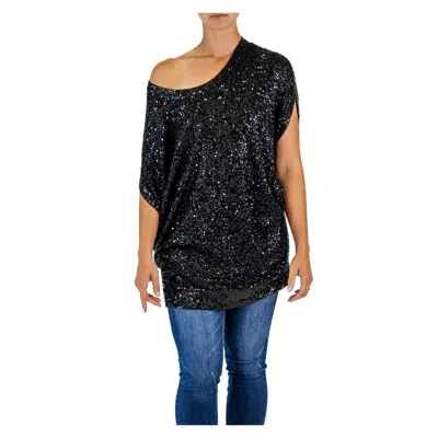 Pre-owned Donna Karan 1990s  Black Cashmere Blend Oversized Sequined Sweater