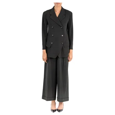 Pre-owned Donna Karan 1990s  Dark Hunter Green Wool/rayon 3 Piece Skirt & Pant Suit