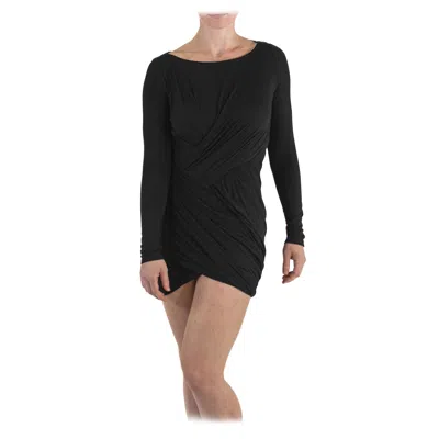 Pre-owned Donna Karan 2000s  Black Rayon Jersey Dress With Sleeves