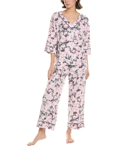Donna Karan 2pc Top & Pant Pajama Set In Pink