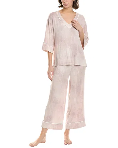 Donna Karan 2pc Top & Pant Pajama Set In Pink