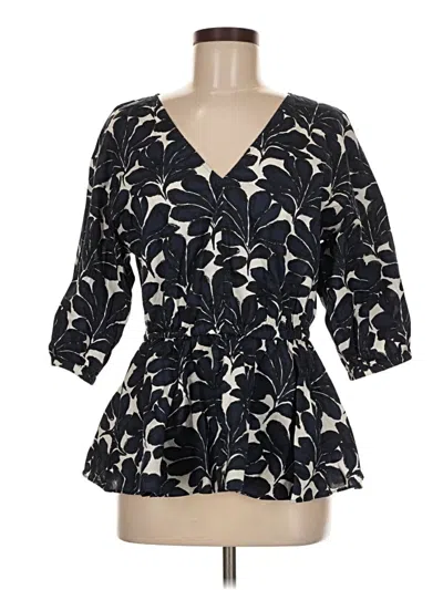 Pre-owned Donna Karan 3/4 Sleeve Blouse In Black