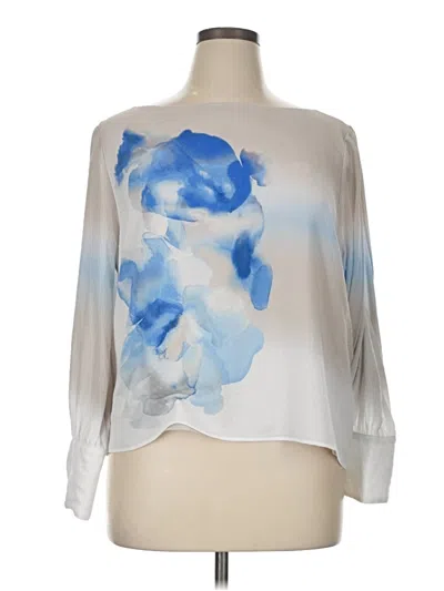Pre-owned Donna Karan 3/4 Sleeve Blouse In Blue