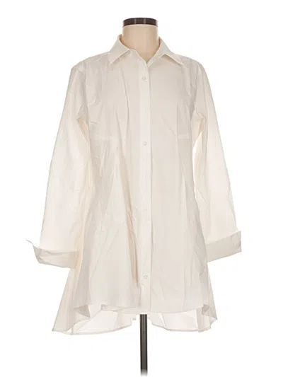 Pre-owned Donna Karan 3/4 Sleeve Blouse In Ivory