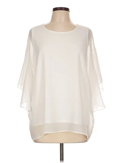 Pre-owned Donna Karan 3/4 Sleeve Blouse In Ivory