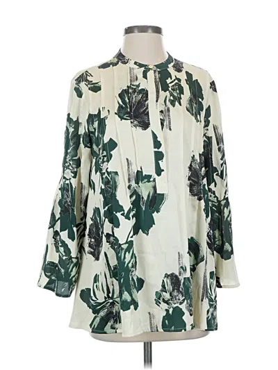 Pre-owned Donna Karan 3/4 Sleeve Blouse In White