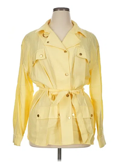 Pre-owned Donna Karan 3/4 Sleeve Blouse In Yellow