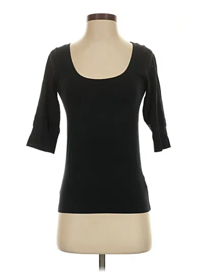 Pre-owned Donna Karan 3/4 Sleeve T-shirt In Black