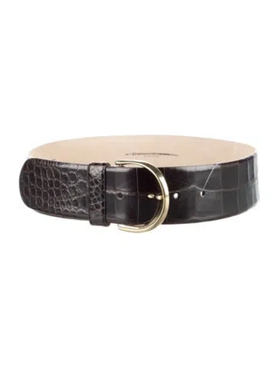 Pre-owned Donna Karan Alligator Belt In Brown