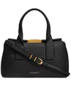 Donna Karan Amagansett Soft-rolled Leather Satchel With Sculpted Magnet Closure In Black,gold