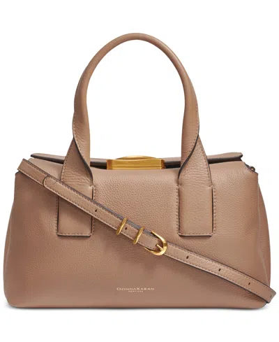 Donna Karan Amagansett Soft-rolled Leather Satchel With Sculpted Magnet Closure In Toasted Almond