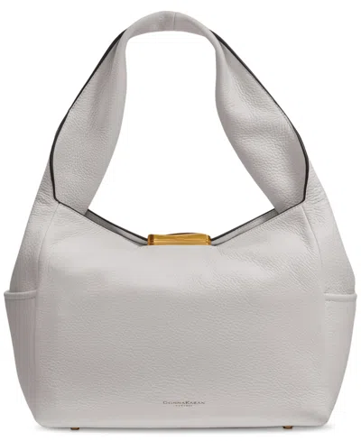 Donna Karan Amagansett Soft-rolled Leather Shoulder With Sculpted Magnet Closure In Gray