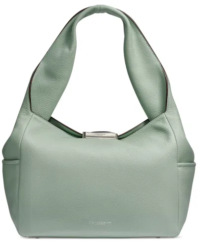 Donna Karan Amagansett Soft-rolled Leather Shoulder With Sculpted Magnet Closure In Pale Jade