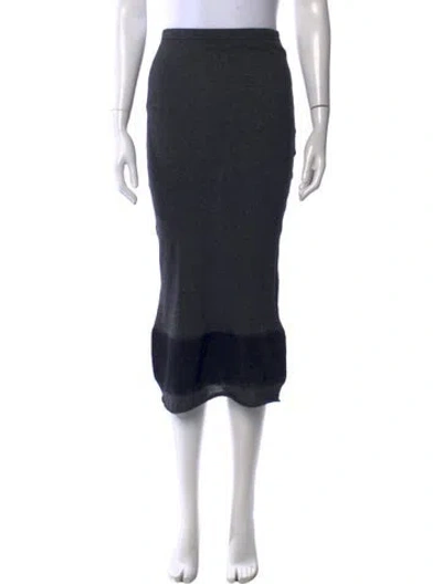 Pre-owned Donna Karan Angora Midi Length Skirt W/ Tags In Grey