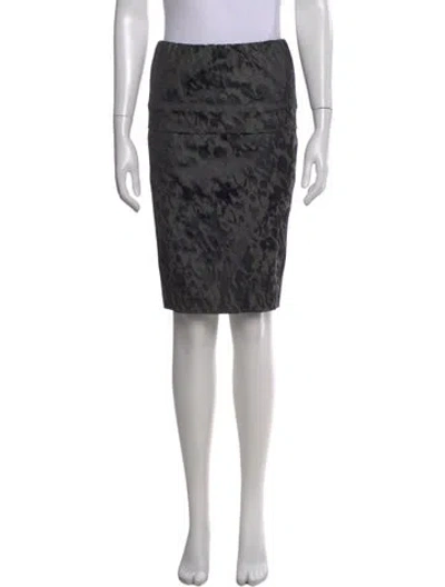 Pre-owned Donna Karan Animal Print Knee-length Skirt In Black