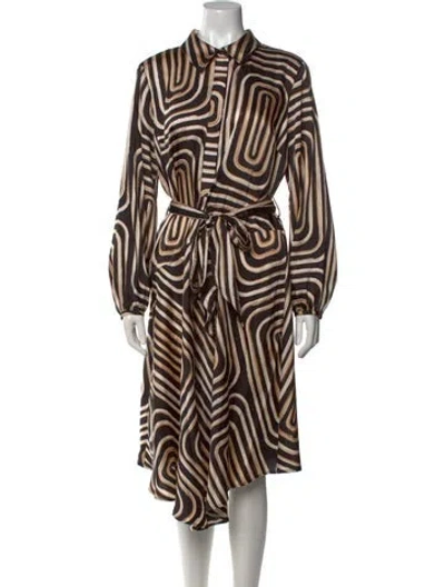 Pre-owned Donna Karan Animal Print Midi Length Dress In Neutral