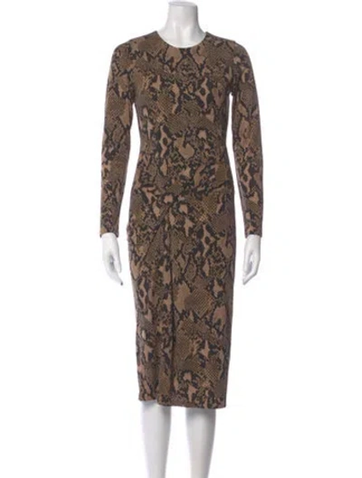Pre-owned Donna Karan Animal Print Midi Length Dress W/ Tags In Neutral