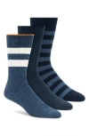 Donna Karan Assorted 3-pack Crew Socks In Blue