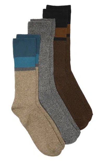 Donna Karan Assorted 3-pack Crew Socks In Multi