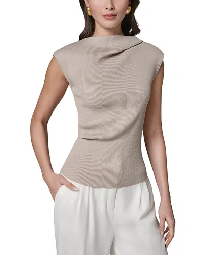 Donna Karan Asymmetric Sweater Top In Neutral