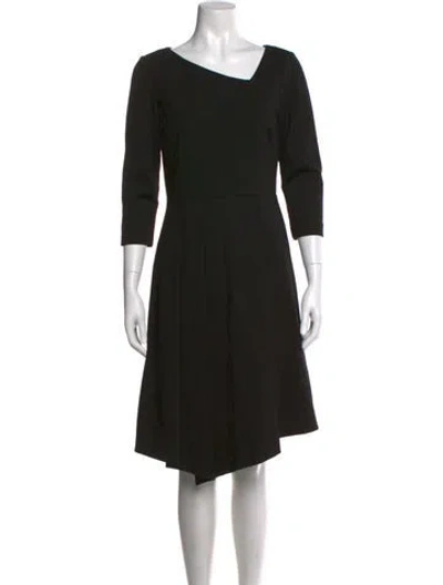 Pre-owned Donna Karan Asymmetrical Knee-length Dress In Black
