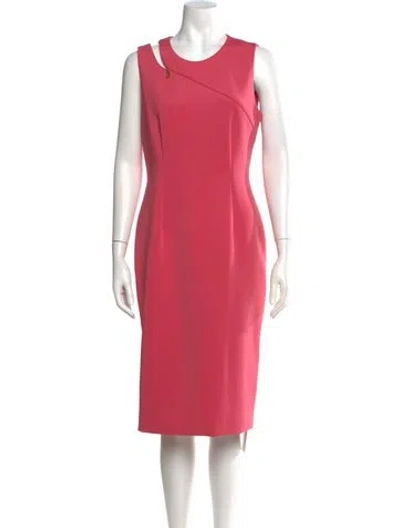 Pre-owned Donna Karan Asymmetrical Knee-length Dress In Pink