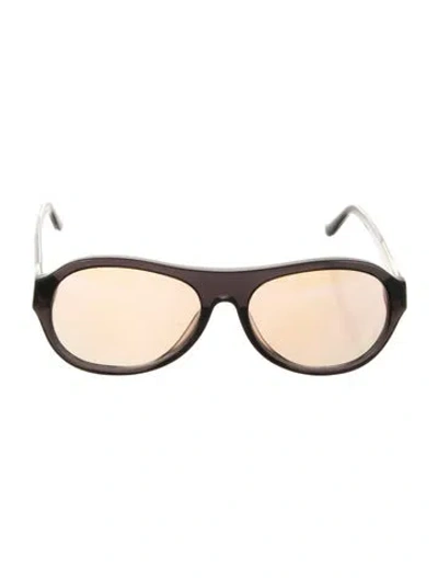 Pre-owned Donna Karan Aviator Tinted Sunglasses In Black