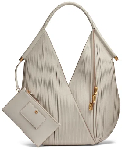 Donna Karan Baldwin Large Laser-cut Shoulder With Leather Wrapped Rounded Handle