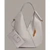 Donna Karan Baldwin Large Shoulder With Leather Wrapped Rounded Handle In Brilliant White