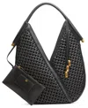 Donna Karan Baldwin Large Woven Shoulder Bag In Black,gold