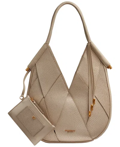 Donna Karan Baldwin Leather Large Shoulder Bag In Brown